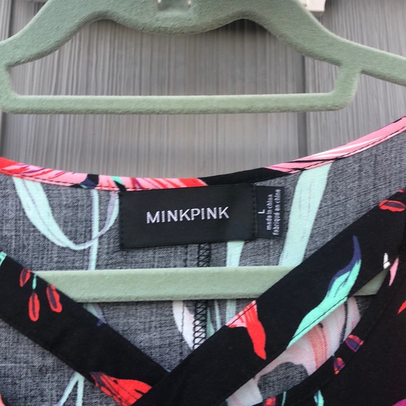 MINKPINK Miss Lily Black Floral Dress, Size L - Picture 3 of 6